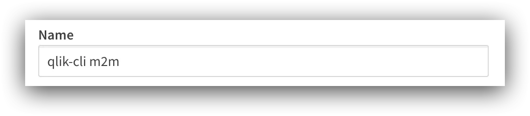 Name input field for a Web OAuth2 client configuration